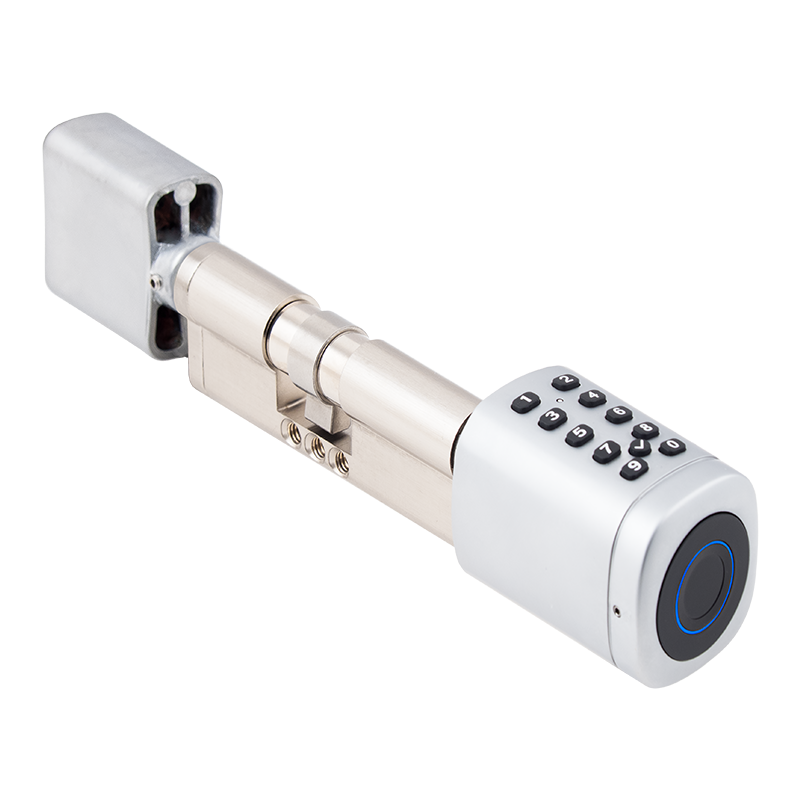 Intelligens cilinder zár - 70 mm ajtóhoz - AIRBNB - rozsdamentes INOX - ujjnyomat/RFID/PIN azonosítás - 13,56 MHz MIFARE - BLE - TUYA - IP65