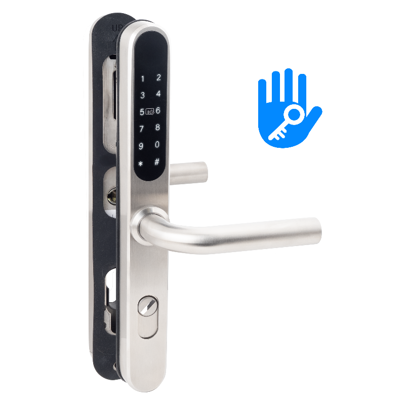 Intelligens AIRBNB z&aacute;r - INOX - RFID/PIN azonos&iacute;t&aacute;s - 13,56 MHz MIFARE - BLE - TTLock - IP65