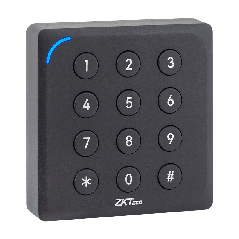 ZKTeco ACC-ER-KR904 hibrid EM, Mifare/DESfire kártyás és kódzbilentyűs segédolvasó, Wiegand és RS485 kimenettel