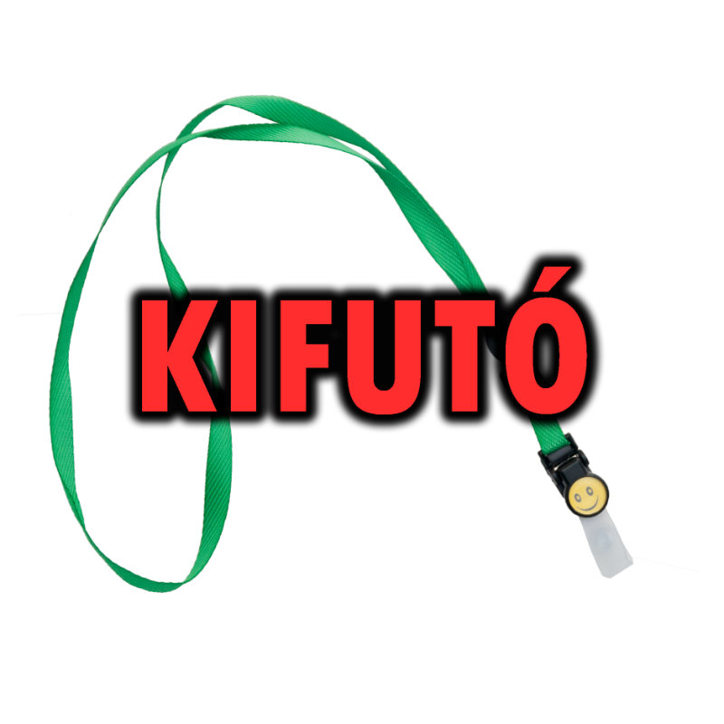 Kifutó termék! Nyakba akasztó kártya vagy pass-tartó 10 mm széles - zöld
