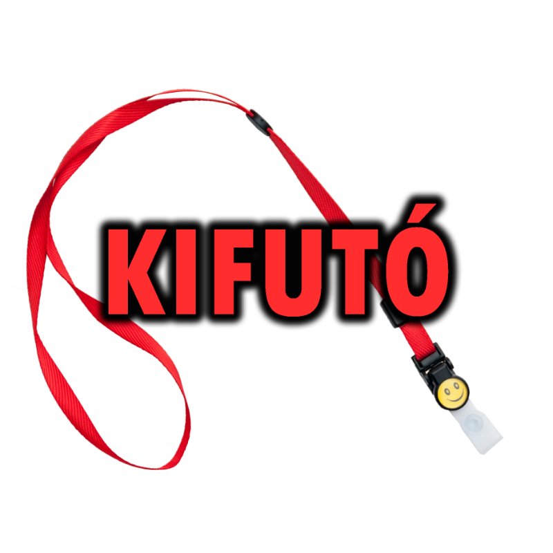 Kifutó termék! Nyakba akasztó kártya vagy pass-tartó 10 mm széles - piros