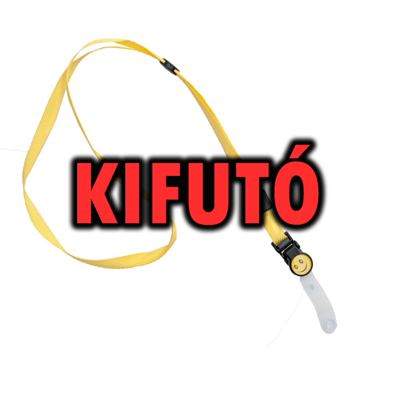 Kifutó termék! Nyakba akasztó kártya vagy pass-tartó 10 mm széles - sárga