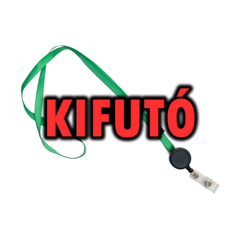 Kifutó termék! Nyakba akasztó 10 mm széles, kihúzható pass tartóval - zöld