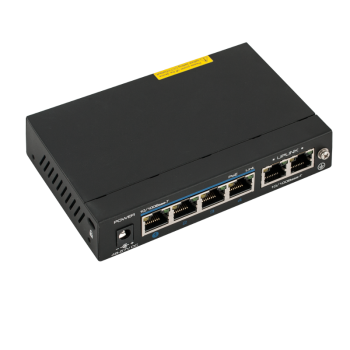 4+2 portos PoE+ Gigabit switch