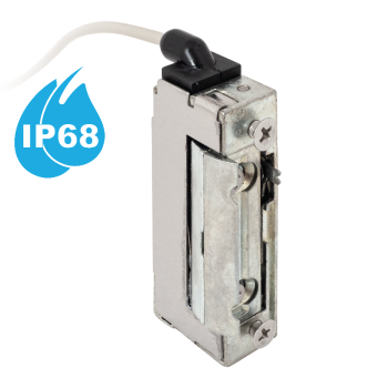 Vízálló (IP68)  szimmetrikus, keskeny, alacsony, pajzs nélküli elektromos zárfogadó 250mm vezetékkel - kiiktatható