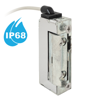 Vízálló (IP68) szimmetrikus, keskeny, alacsony, pajzs nélküli elektromos zárfogadó 250mm vezetékkel 
