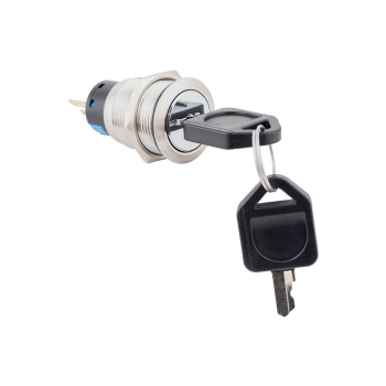 FLCM19-KJ-1-X - Kulcsos kapcsoló NO/NC/COM, kétállású 19 mm átmérőjű, pajzs nélküli