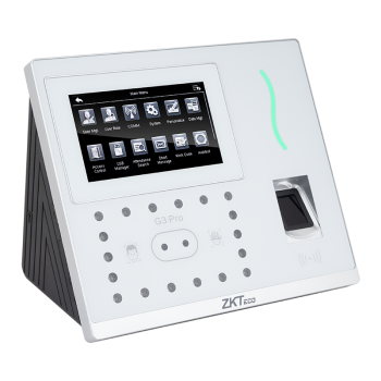 ZKTeco Munkaidőnyilvántartó és beléptető terminál, arc, tenyér, ujjlenyomat, PIN, RFID EM olvasóval, G3PRO