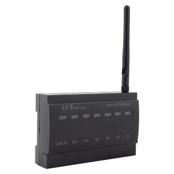 ET-KRC-102 - 6 csatornás(NO) RF+WiFi vevőegység, 2x16 A + 4x10 A kimenettel