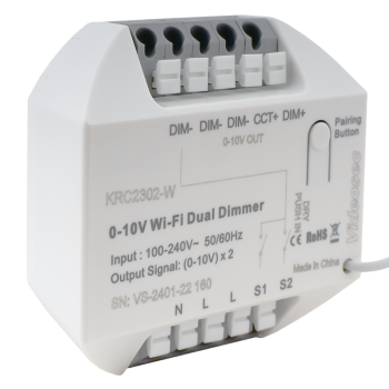 ET-KRC2302-W - 2 csatornás RF + WiFi 0-10V dimmer, (TUYA kompatibilis), 2x 0-100% szabályzott kimenet