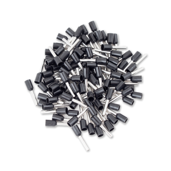 Érvéghüvely AWG16 (1.5mm2) vezetékhez 10mm hosszú fekete köpeny (100 db/csomag)