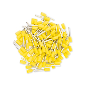 Érvéghüvely AWG20 (0.75mm2) vezetékhez 10mm hosszú sárga köpeny (100 db/csomag)