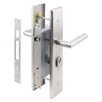 Nagy biztonságú - elektromechanikus zár - kilincses zárcímmel - 3 visszajelzés - elektronikus nyitás tiltás