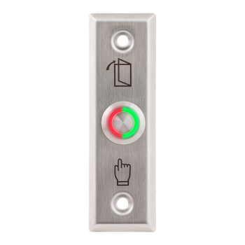 Kimagasló felületű nyomógomb 92 x 29 mm-es INOX pajzzsal - NO - LED piros-zöld - cseppálló