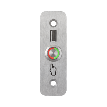 Kimagasló felületű Ø16 mm-es nyomógomb 28 mm széles pajzzsal-NO - piros-zöld LED