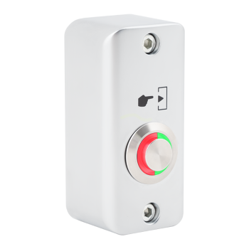 Fémházas kimagasló felületű nyomógomb 60x29x27mm NO (IP65-felületi) - piros-zold LED gyűrű