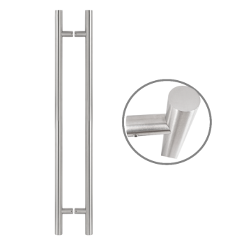 Henger alakú 1500 mm hosszú INOX fogantyú pár 90°-os lábakkal - 32 mm csőátmérővel