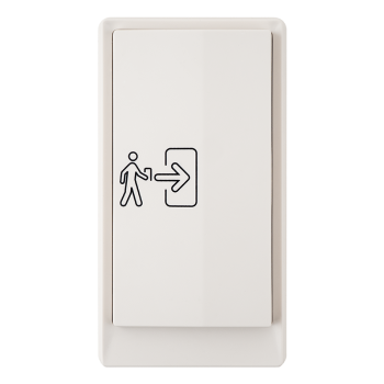 ZZZ-SMB-S002W - Nagyméretű könyök nyomógomb NO/NC kimenettel, piktogrammal és IP67 védelemmel, fehér