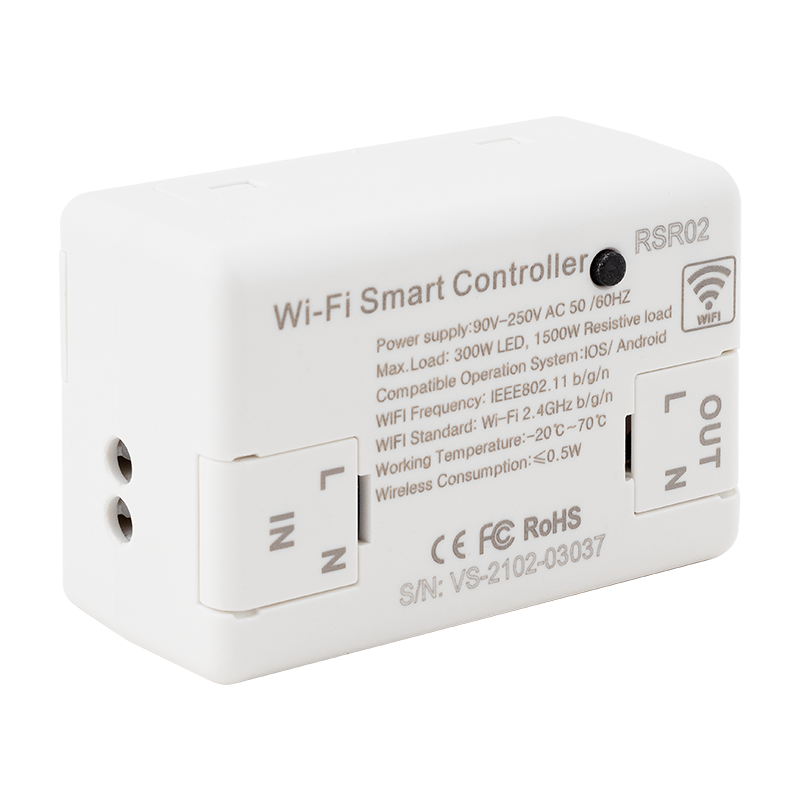 ET-RSR02 1 csatornás, Wifi smart vezérlő (TUYA kompatibilis), 230V AC be- és kimenettel