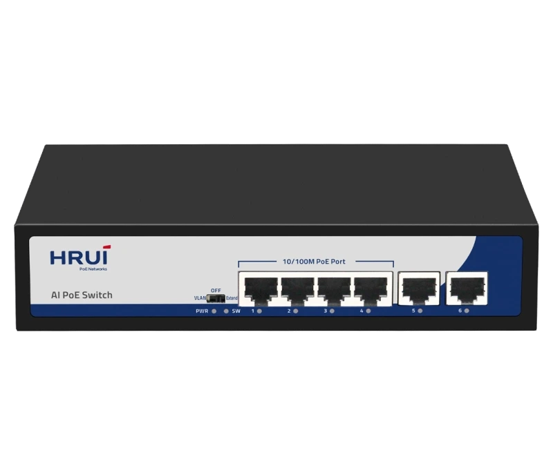 PoE switch 4+2 portos