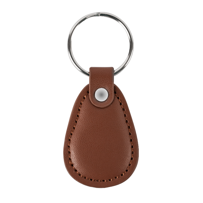 Műbőr borítású RFID EM kulcs HT4168 chippel - barna