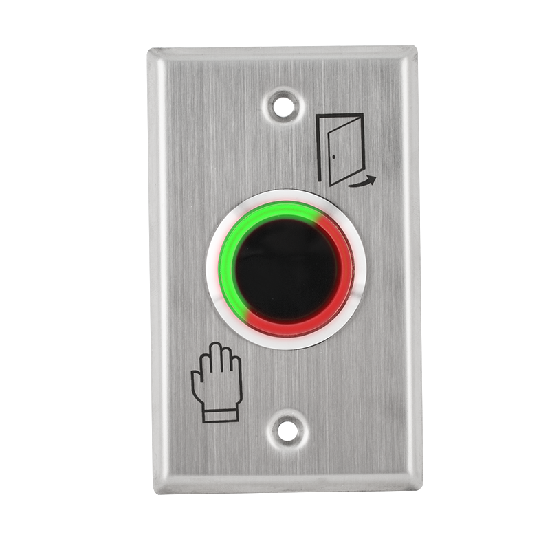 Közelítés érzékeny gomb - NO/NC - INOX pajzzsal - LED piros/zöld - Időzítővel - felülete cseppálló (IP65)