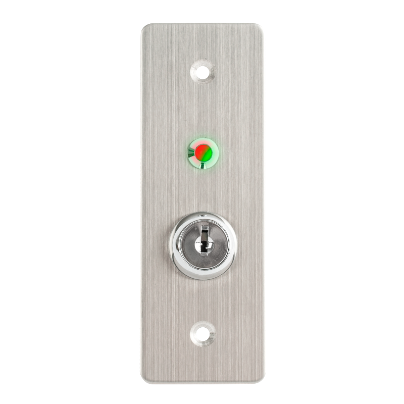 Kétállású kulcsos kapcsoló kétszínű LED visszajelzéssel 86x86 pajzzsal NO/NC kimenettel
