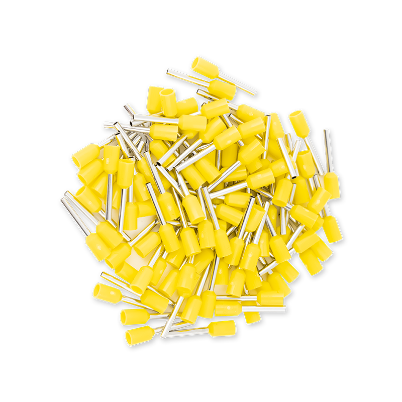 Érvéghüvely AWG20 (0.75mm2) vezetékhez 10mm hosszú sárga köpeny (100 db/csomag)
