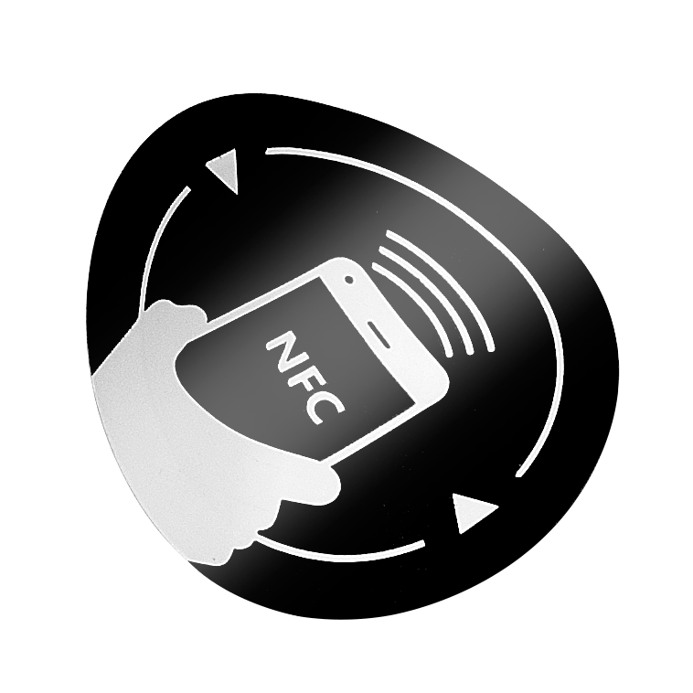Öntapadós RFID matrica, 13,56 MHz NFC chippel - fekete