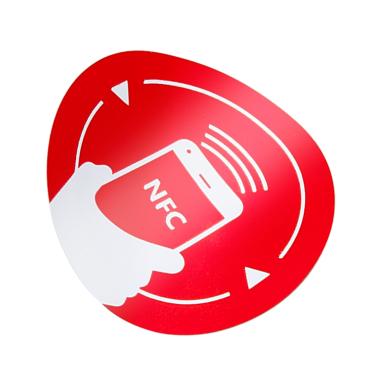 Öntapadós RFID matrica, 13,56 MHz NFC chippel - piros