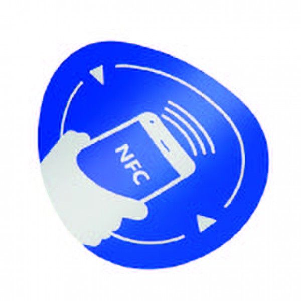 Öntapadós RFID matrica, 13,56 MHz NFC chippel - kék