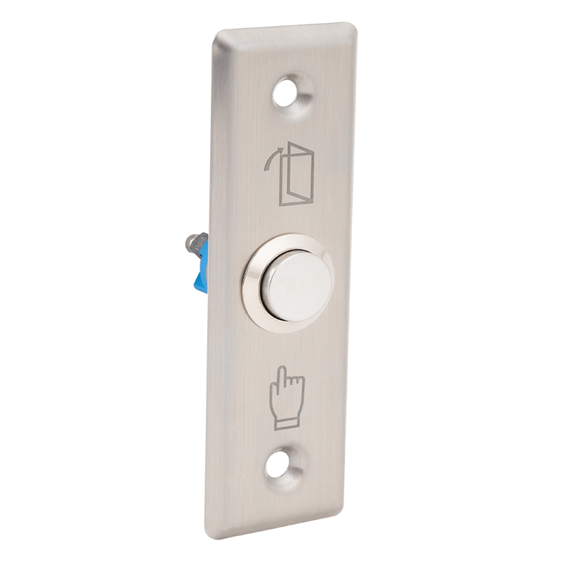 Kimagasló felületű nyomógomb 92 x 29 mm-es INOX pajzzsal - NO