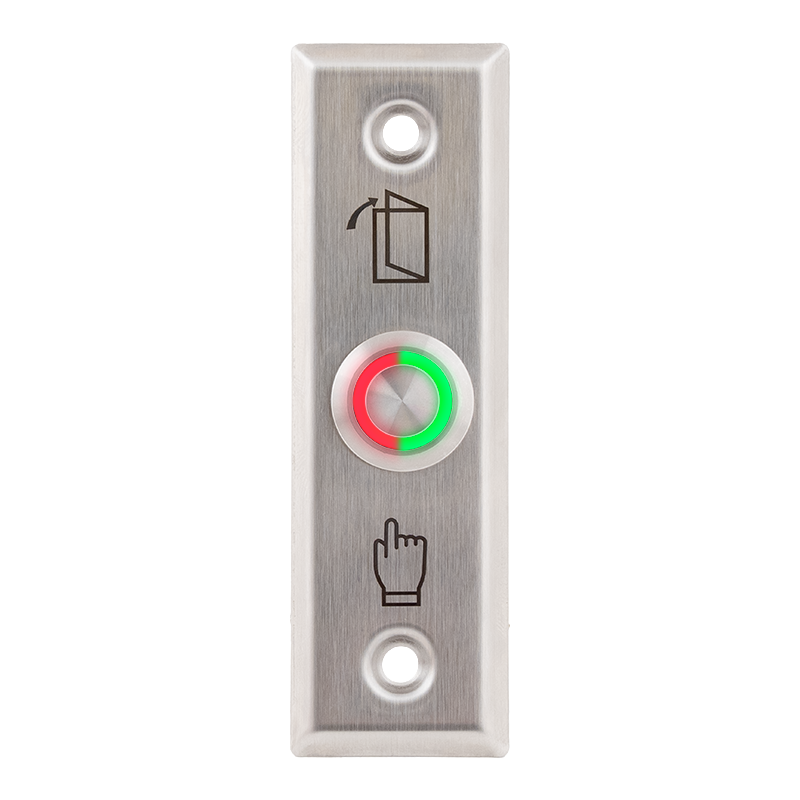 Kimagasló felületű nyomógomb 92 x 29 mm-es INOX pajzzsal - NO - LED piros-zöld - cseppálló