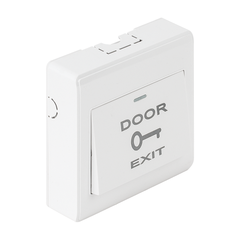 Műanyag házas mikrokapcsolós nyomógomb "DOOR EXIT" felirattal 86 x 86 - NO/NC