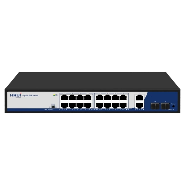 PoE switch 16+4 portos, gigabites up- &eacute;s downlinkkel