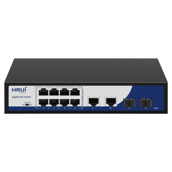 PoE switch 8+4 portos, gigabites up- &eacute;s downlinkkel