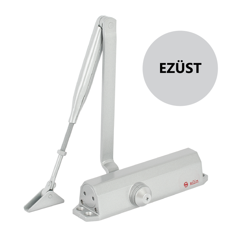 Karos ajtóbehúzó termostabil hidraulikus olajjal, 40-65kg-os ajtóra - ezüst