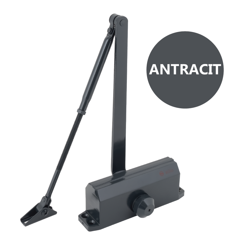 Karos ajtóbehúzó termostabil olajjal, 40-65 kg-os ajtóra - antracit