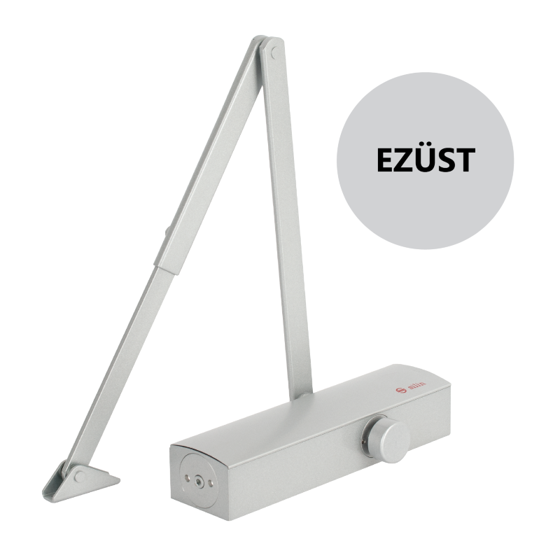 Karos ajtóbehúzó termostabil hidraulikus olajjal, 25-120kg-os ajtóra - ezüst