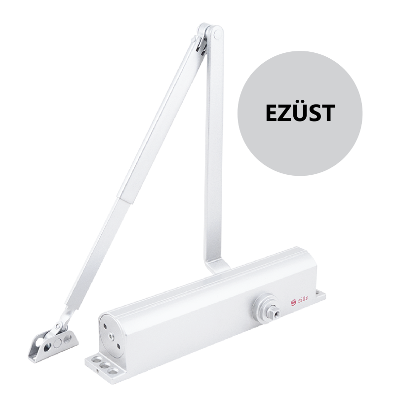 Karos ajtóbehúzó termostabil olajjal, 25-150kg-os ajtóra - ezüst