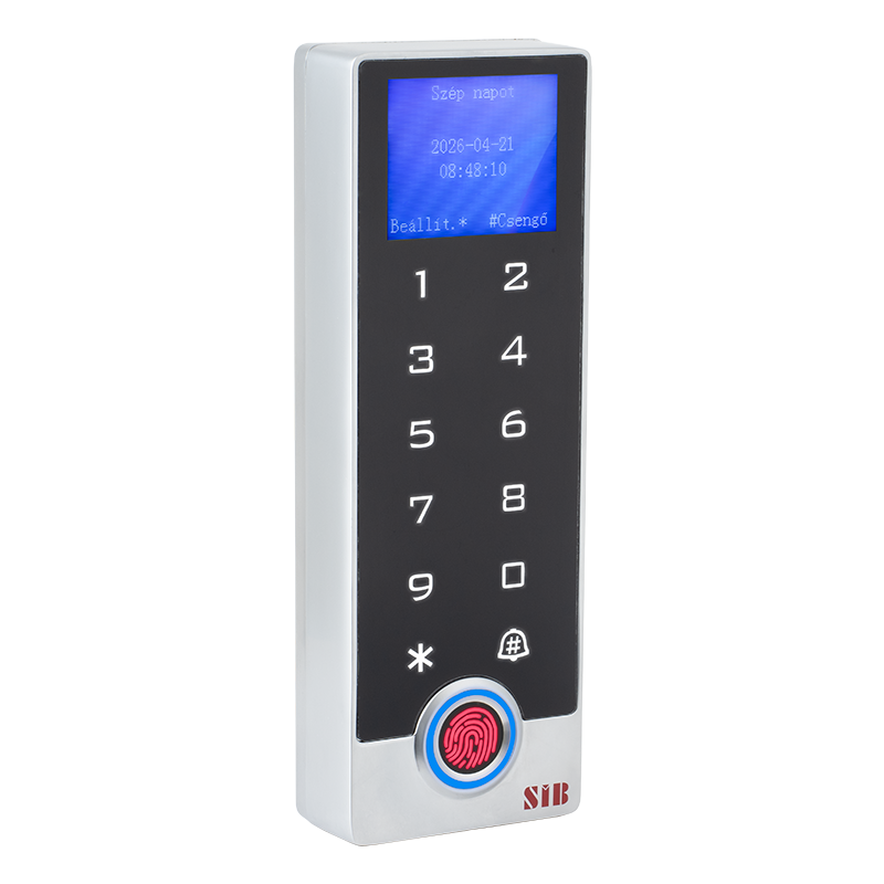 &Ouml;n&aacute;ll&oacute; műk&ouml;d&eacute;sű, v&iacute;z&aacute;ll&oacute; LCD kijelzős biometrikus k&oacute;dz&aacute;r - WiFi - IP68 - TF2LCD-EM-W-Ty