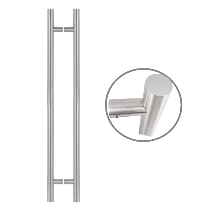 Henger alakú 1000 mm hosszú INOX fogantyú pár 90°-os lábakkal - 32 mm csőátmérővel