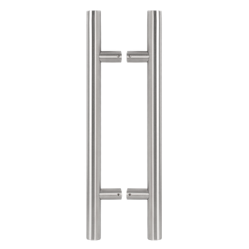 OUTLET: Henger alakú 500 mm hosszú INOX fogantyú pár 90°-os lábakkal - 25 mm csőátmérővel