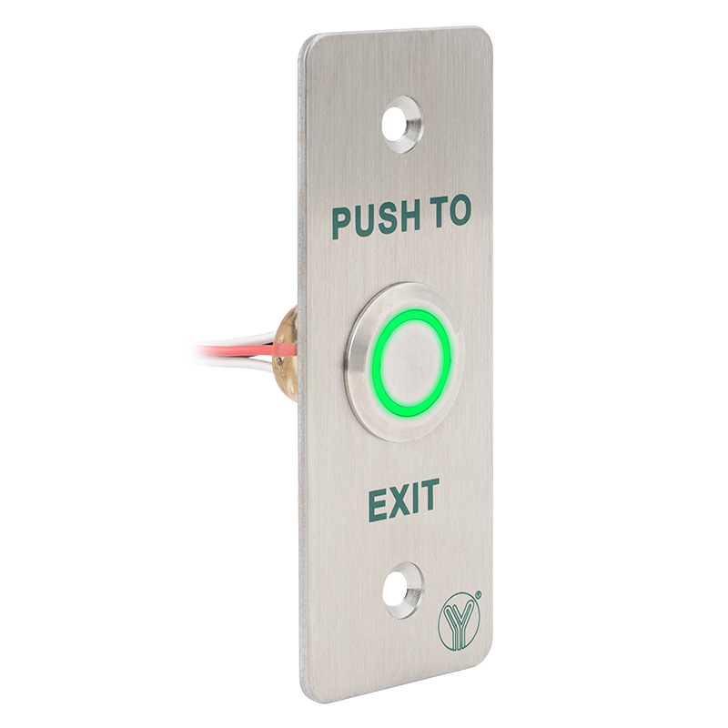 Süllyesztve szerelhető fém LED gyűrűs nyomógomb, 90x35 mm-es szálcsiszolt előlappal, IP67